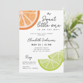 Sweet Citrus Schattige Modern Baby shower Kaart (Staand voorkant)