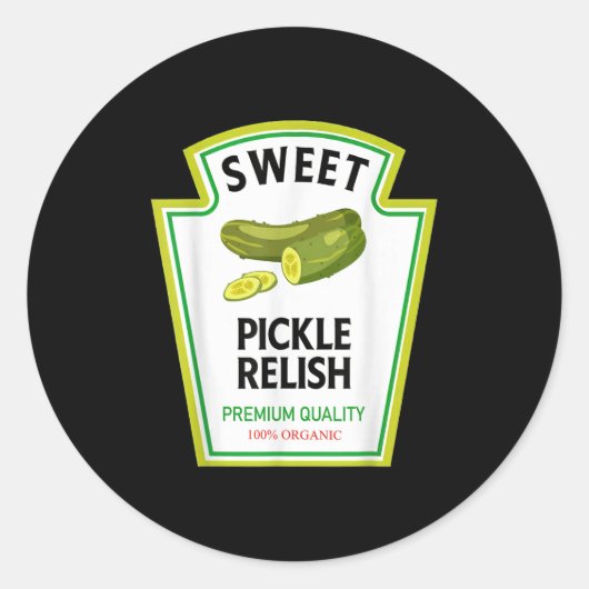 Sweet Ckle Relish Funny Condiment Costume Party Ma Ronde Sticker (Voorkant)