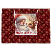 Sweet Classic Santa Claus Red Nose Rudolph Gift  Groot Cadeauzakje (Voorkant)