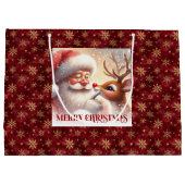 Sweet Classic Santa Claus Red Nose Rudolph Gift  Groot Cadeauzakje (Achterkant)