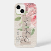 Sweet classy stylish Grunge botanical Bonjour iPhone Hoesje (Achterkant)