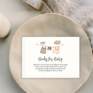 Sweet Clothesline Meisjes Baby shower Boeken voor  Informatiekaartje