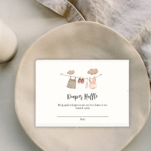 Sweet Clothesline Meisjes Baby shower Luier Raffle Informatiekaartje