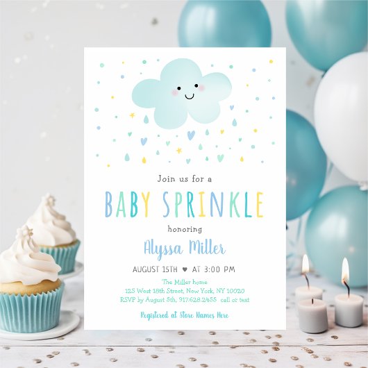 Sweet Cloud Blue Baby Sprinkle Kaart