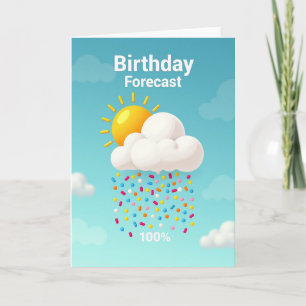 Sweet Cloud Shower Verjaardagskaart Kaart