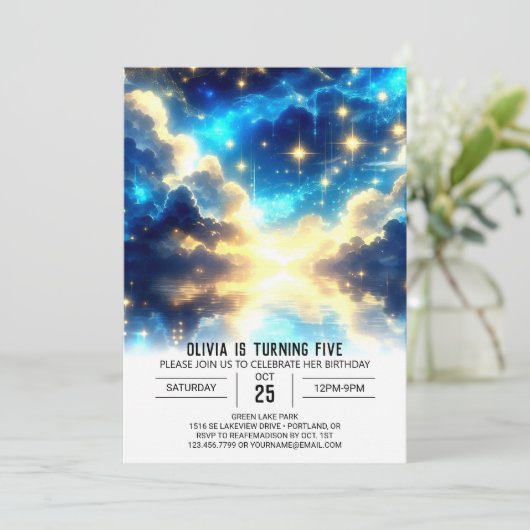 Sweet Clouds Celestial Digitale Verjaardag Kaart (Staand voorkant)