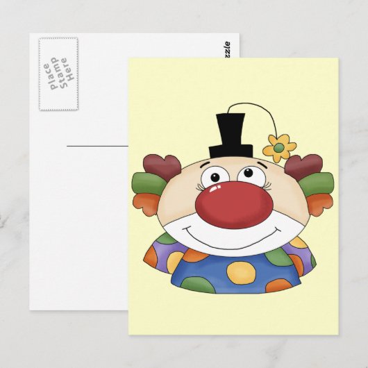 Sweet Clown Face Briefkaart (Voorkant / Achterkant)