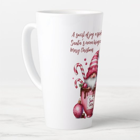 Sweet Cocoa Santa Gnome Latte Mok (Linkerhoek)