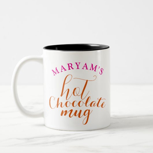 Sweet Coffee Hot Chocolate Mok met naam en Initiaa (Links)