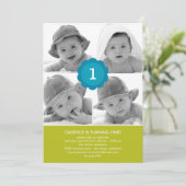 Sweet Collage Foto Birthday Uitnodiging (Staand voorkant)