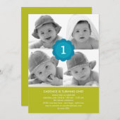 Sweet Collage Foto Birthday Uitnodiging (Voorkant / Achterkant)