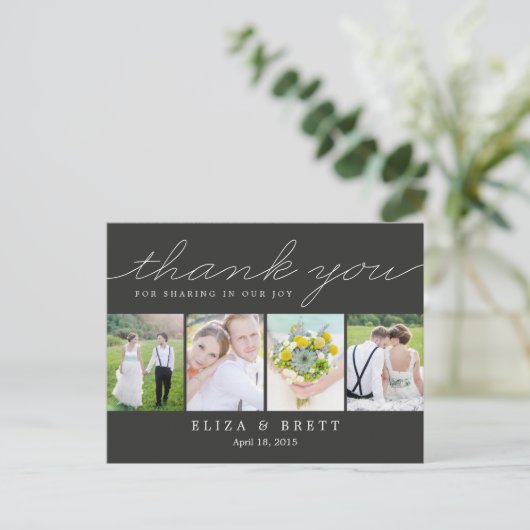 Sweet Collage Weddenschap Hartelijk dank Kaart - K (Staand voorkant)