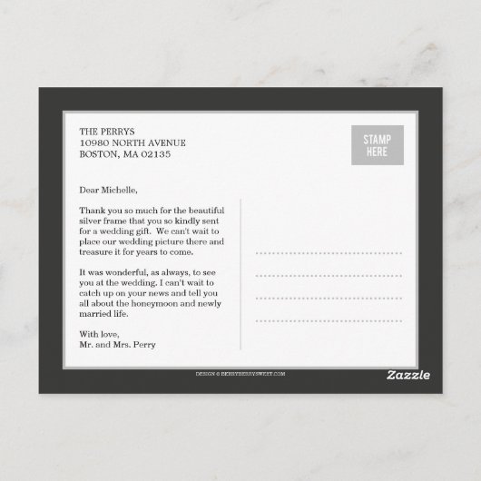 Sweet Collage Weddenschap Hartelijk dank Kaart - K (Achterkant)