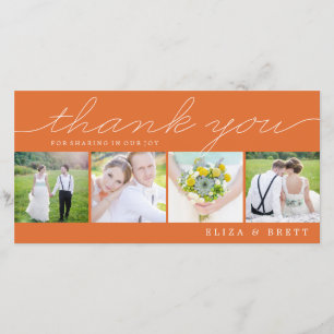 Sweet Collage Wedding Dank je kaarten - Oranje