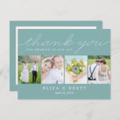 Sweet Collage Wedding Dank u kaart - Aqua (Voorkant / Achterkant)