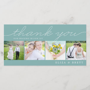Sweet Collage Wedding Dank u kaarten - Aqua
