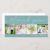 Sweet Collage Wedding Dank u kaarten - Aqua (Voorkant / Achterkant)
