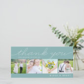 Sweet Collage Wedding Dank u kaarten - Aqua (Staand voorkant)