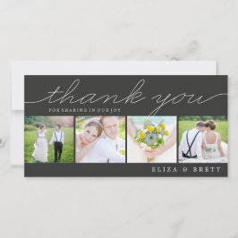 Sweet Collage Wedding Dank u kaarten - Houtskool