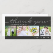 Sweet Collage Wedding Dank u kaarten - Houtskool (Voorkant / Achterkant)