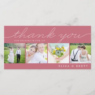Sweet Collage Wedding Dank u kaarten - Roze