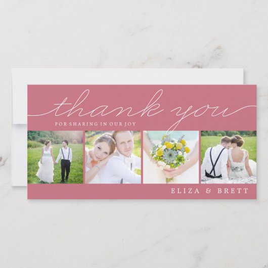 Sweet Collage Wedding Dank u kaarten - Roze (Voorkant)