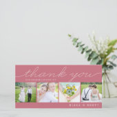Sweet Collage Wedding Dank u kaarten - Roze (Staand voorkant)
