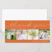 Sweet Collage Wedding Dank u kaarten - Sinaasappel (Voorkant / Achterkant)