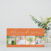 Sweet Collage Wedding Dank u kaarten - Sinaasappel (Staand voorkant)