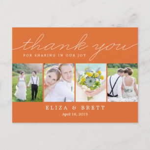 Sweet Collage Wedding Hartelijk dank - Oranje Briefkaart