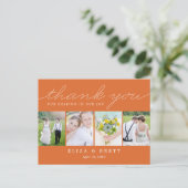 Sweet Collage Wedding Hartelijk dank - Oranje Briefkaart (Staand voorkant)