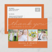 Sweet Collage Wedding Hartelijk dank - Oranje Briefkaart (Voorkant / Achterkant)