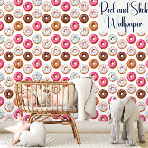 Sweet Coloful Sprinkled Donuts Pattern Behang