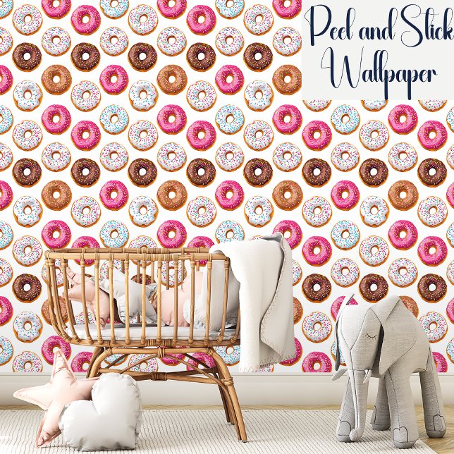 Sweet Coloful Sprinkled Donuts Pattern Behang (Creator heeft geüpload)