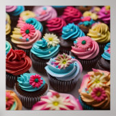 Sweet Colorful Cupcakes versie 1 Poster (Voorkant)