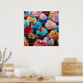 Sweet Colorful Cupcakes versie 2 Poster (Keuken)