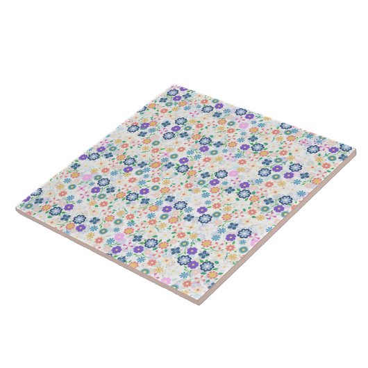 Sweet Colorful Ditsy Floral Pattern Tegeltje (Zijkant)