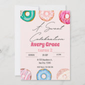 Sweet Colorful Donuts Birthday Party Invitation Kaart (Voorkant)