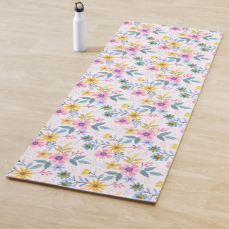 Sweet colorful floral yogamat