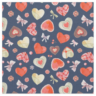 Sweet Colorful Hearts Stof