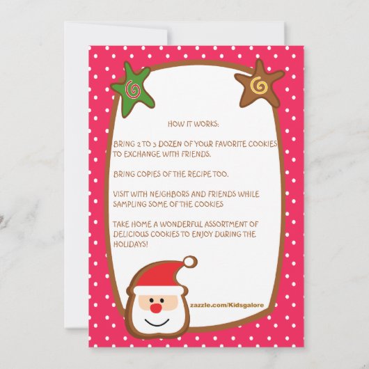 Sweet & Colorful Holiday Cookie Swap Uitnodigingen (Achterkant)