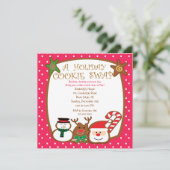 Sweet & Colorful Holiday Cookie Swap Uitnodigingen (Staand voorkant)