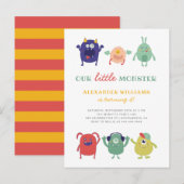 Sweet Colorful Little Monster Kind Birthday Uitnodiging Briefkaart (Voorkant / Achterkant)