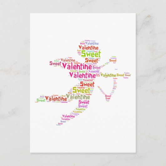 Sweet Colorful Valentijn Cupid Feestdagenkaart (Voorkant)