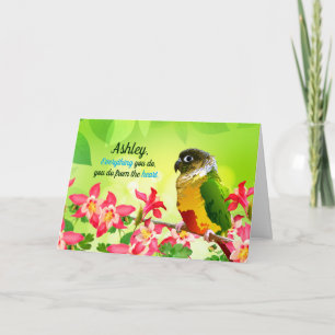 Sweet Columbine Conure Pet Bird Gratitude Blessing Kaart