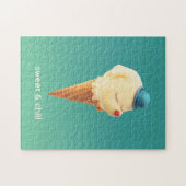Sweet Cone: Smiling Bichon Ice Cream Art Legpuzzel (Horizontaal)
