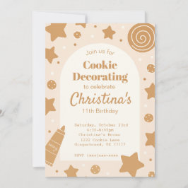 Sweet Cookie Decorating Birthday Invitation Kaart