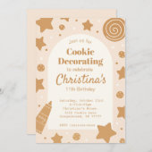 Sweet Cookie Decorating Birthday Invitation Kaart (Voorkant / Achterkant)
