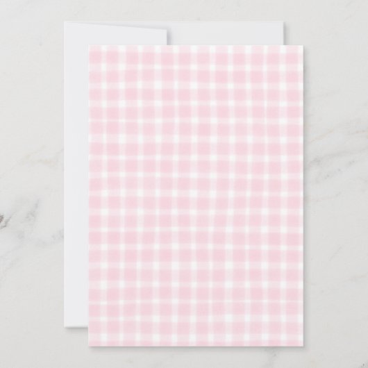 Sweet Cookie Girl Eerste Verjaardag Pink Gingham J Kaart (Achterkant)