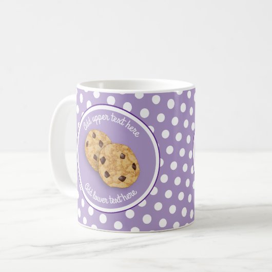 Sweet Cookie Pair op Lavendel Paarse gevlekt Koffiemok (Voorkant links)